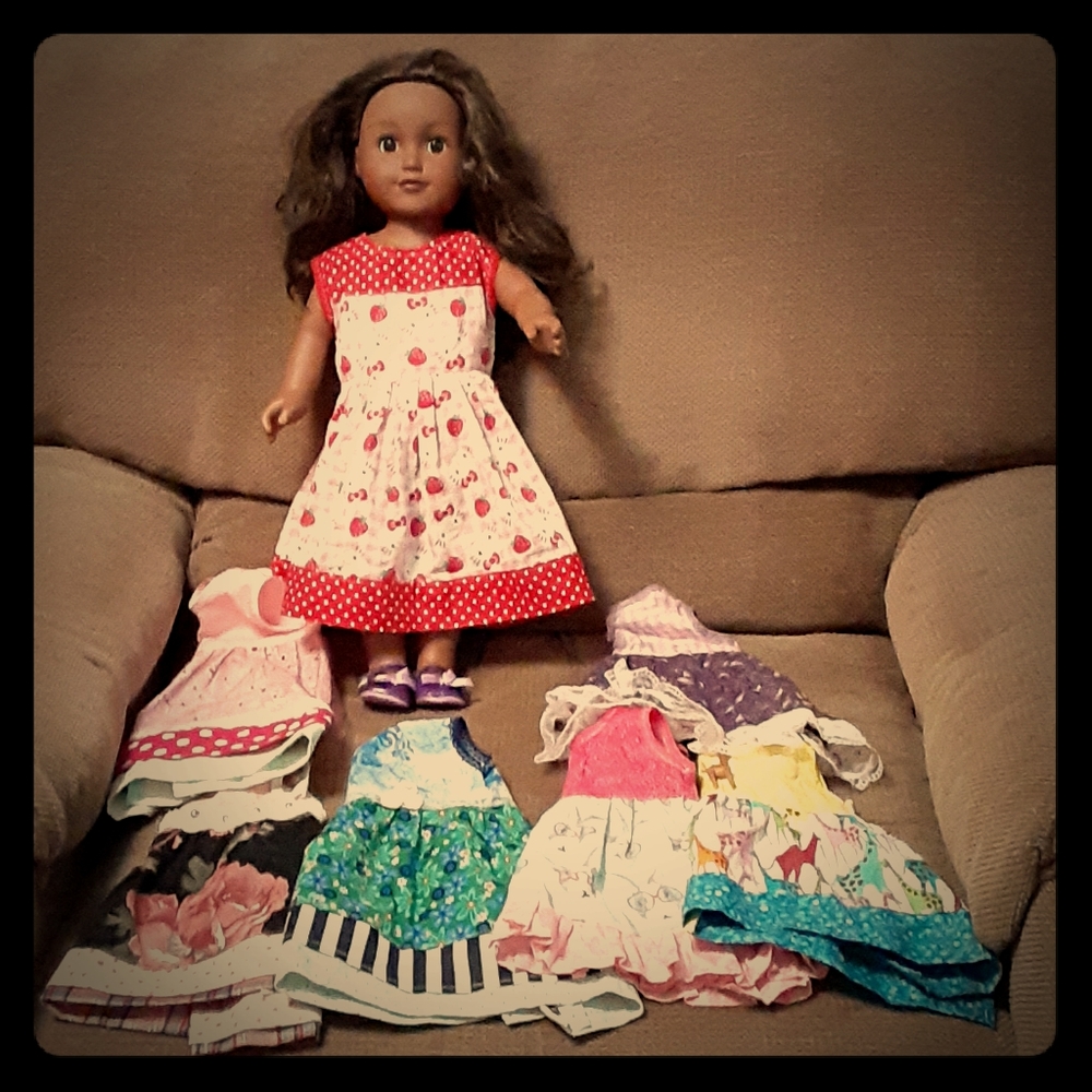 18 inch doll w clothes lot